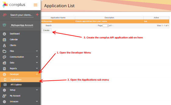 The Add-on create button